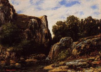 Gustave Courbet : A Waterfall in the Jura